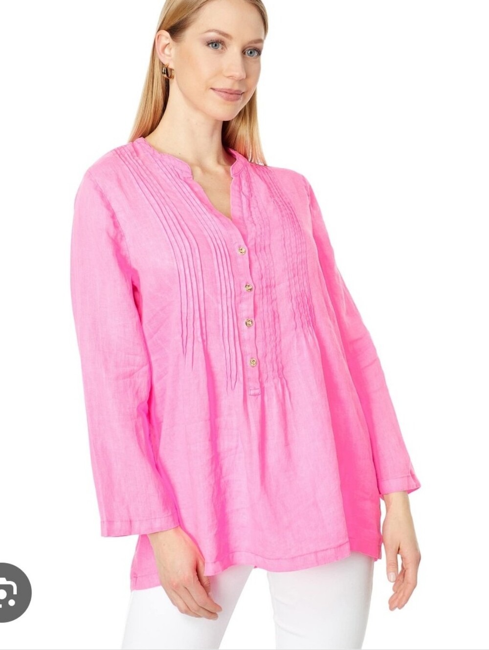 Lily Pulitzer linen "Sarasota" pleated tunic Sz M